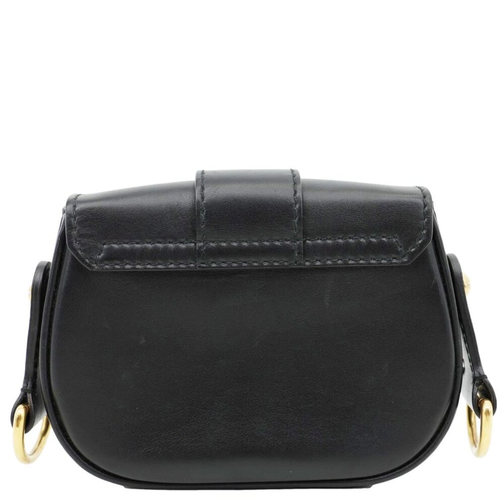 Christian Dior  D Fence Small Calfskin Leather Saddle Bag Black - Picture 4 of 15